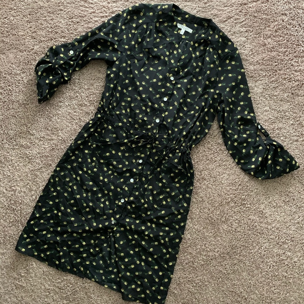🖤🍍Black button-down pineapple dress
